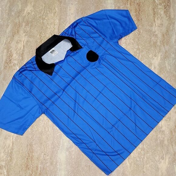 REF  GEAR MENS SOCCER REFEREE BLUE POLY POLO SIZE XL - Picture 1 of 4
